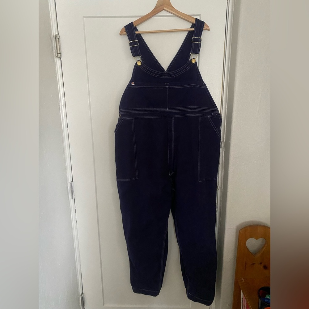 Big Bud Press Original Overalls Navy Blue Dark Wash Workwear Jumpsuit 1X Plus